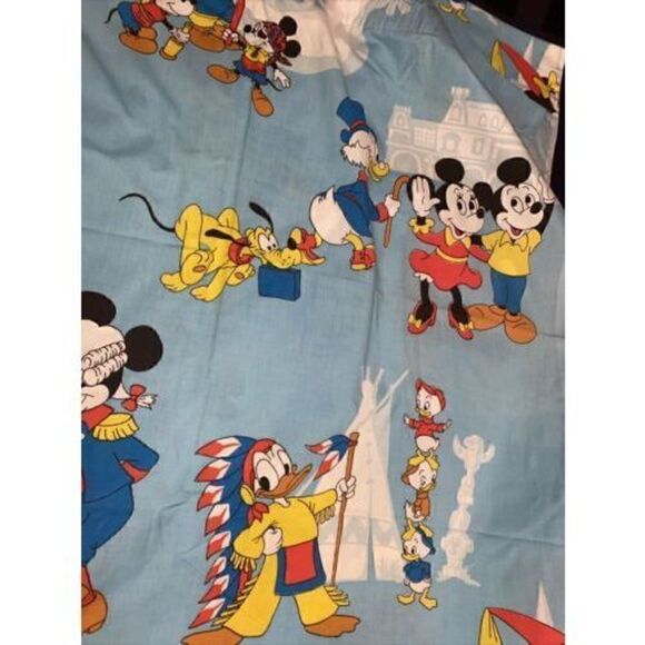 Vintage Walt Disney Productions Curtains Donald Mickey Minnie HTF - Picture 2 of 5